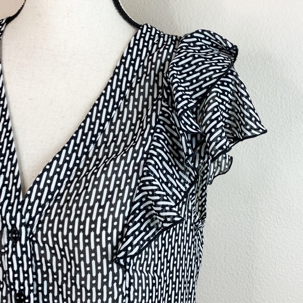 Ab Studio Blouse Button Front Top - image 4